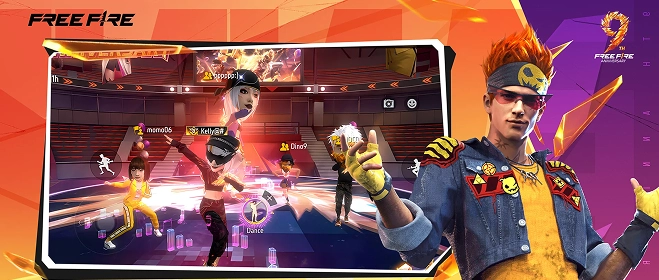 O modo de batalha em equipa do Free Fire, com combate multijogador, habilidades especiais e uma personagem em destaque, promove uma experiência de jogo online competitiva.